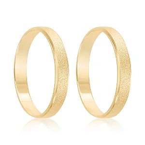 Par de alianças casamento Selene 3mm de ouro 18k  - Anel solitário Brinde