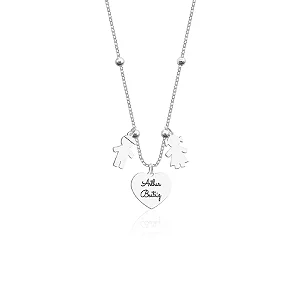 Colar familia bolinha Personalizado - PRATA 925