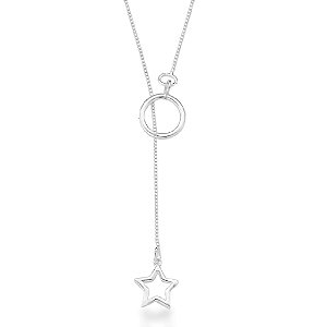 Colar feminino Gravatinha Estrela  - PRATA 925