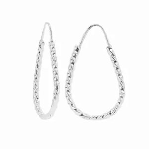 Brinco Feminino Gota Fio torcido - PRATA 925