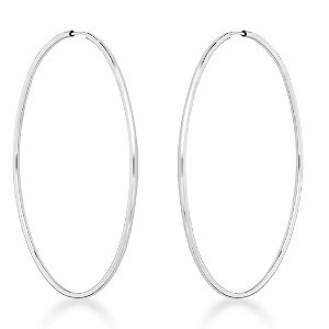 Brinco feminino Argola de Fio Redonda - PRATA 925