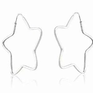 Brinco feminino Argola Fio da Estrela - PRATA 925