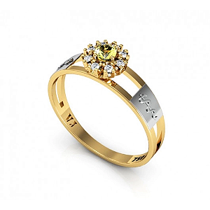Anel Formatura feminino Aro Duplo Redondo - Ouro 18K