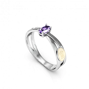 Anel Formatura feminino Oval Entrelaçado - Prata 925