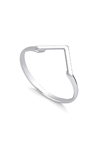 Anel Feminino formato V - Prata 950