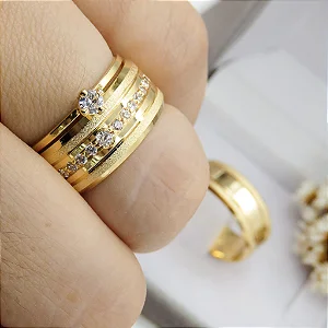 Par de alianças casamento Nantes 8mm de moeda antiga - Anel solitário Brinde