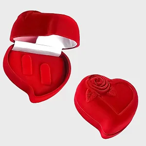 Porta Jóias Caixinha de Coração Veludo