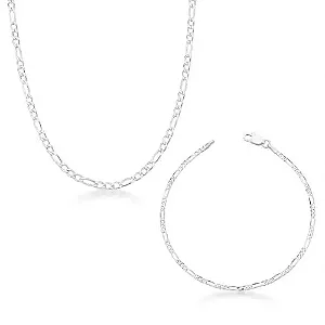 Kit Corrente e Pulseira Elo 3/1 de Prata