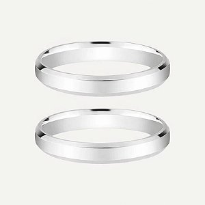 Aliança de Namoro Prata 950 - Chanfrada 3mm