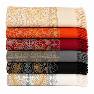 Pashmina Indiana Bordada Arabesco