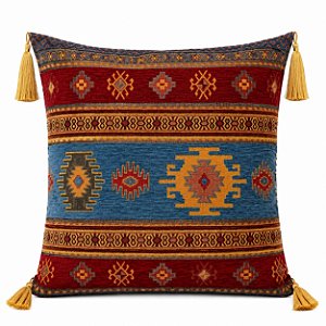Capa para Almofada Turca Jacquard com Tassel – 45 x 45 cm