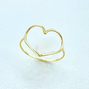 Anel de Ouro 18K Fio Coração