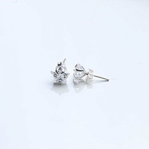Brinco de Prata 925 Zircônia Estrela 8mm