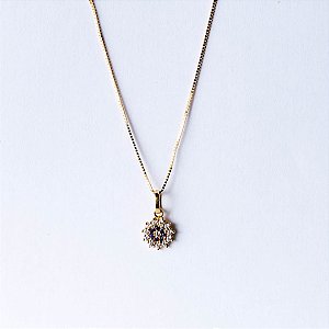 Pingente de Ouro 18k Detalhe Zircônias Azul