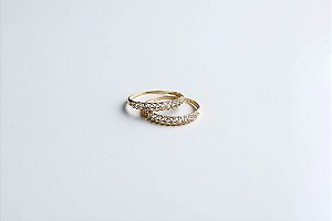 zPAR DE APARADORES VAZADO DIAMANTADO OURO 18K