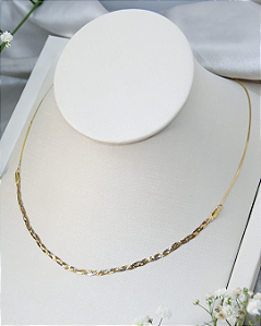 Corrente de Ouro 18K Trançado Tricolor 40cm