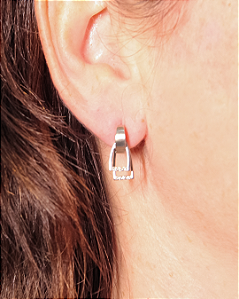 Brinco de Ouro Branco 3 Partes