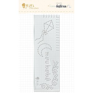 Colecao Nossa Historia - Régua de Costura Pipa - Juju Scrapbook