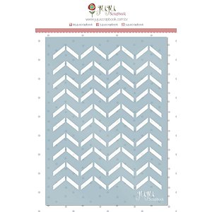 Colecao Quarentena Criativa - Stencil Chevron Geometrico - Juju Scrapbook
