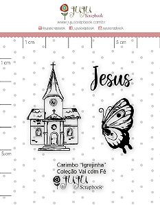 Colecao Vai com Fe - Carimbo Mini Igrejinha - Juju Scrapbook