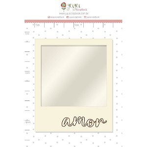 Colecao Cartas para Voce - Shaker Chipboard Branco Polaroid - Juju Scrapbook