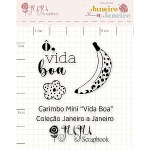 Colecao Janeiro a Janeiro - Carimbo Mini Vida Boa - Juju Scrapbook