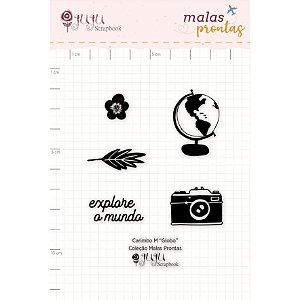 Colecao Malas Prontas - Carimbo M Globo - Juju Scrapbook