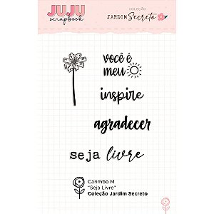 Colecao Jardim Secreto - Carimbo M Seja Livre - Juju Scrapbook