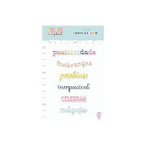 Colecao Momento de Sorrir - Enfeite de Acrilico Parabéns - Juju Scrapbook