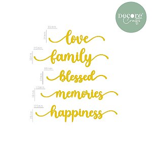 Coleção Uma Nova Primavera - Aplique Acrilico AMARELO TÍTULOS - Decore Crafts