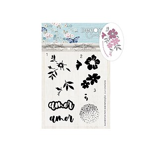 Coleção Doce Maria - Carimbo silicone Floral Camadas - Decore Crafts
