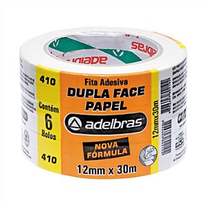 Fita Dupla Face Papel (410) - 12mm X 30m - Adelbrás
