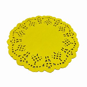 Doilie - Papel Rendado Amarelo (14cm) - A&M