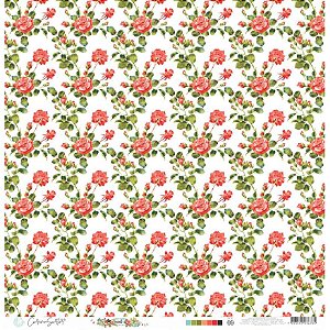Colecao NOEL - Papel Vegetal  Flores (180G - NOE09) - Carina Sartor