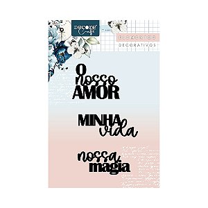 Aplique Acrilico Preto - Nosso Amor - Decore Crafts