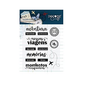 PROMO - Coleção Alem do Horizonte - Carimbo Silicone TITULOS VIAGEM