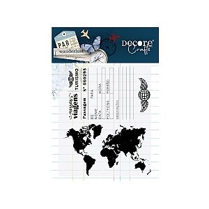 PROMO - Coleção Alem do Horizonte - Carimbo MAPA E TICKET  - Decore Crafts
