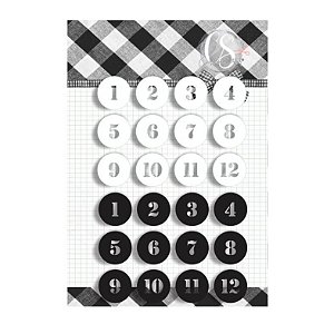 Colecao COZY - Acrilico Tag Numeros (24 pçs) - Carina Sartor