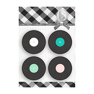 Colecao MIX TAPE - Acrilico Discos (4 pçs) - Carina Sartor