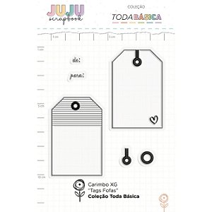Colecao Toda Basica III - Carimbo XG Tags Fofas - JuJu Scrapbook