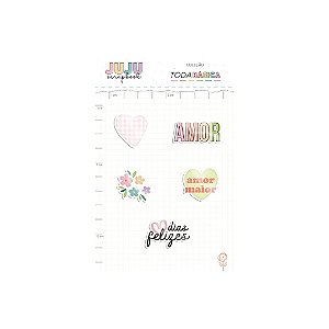 Colecao Toda Basica III - Enfeite Acrilico Impresso Dias Felizes - JuJu Scrapbook
