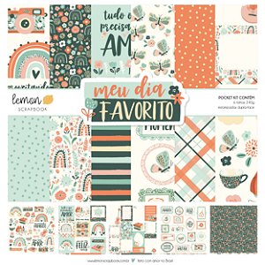 Coleção Meu dia Favorito - Pocket Kit 6 Folhas - Lemon Scrapbook