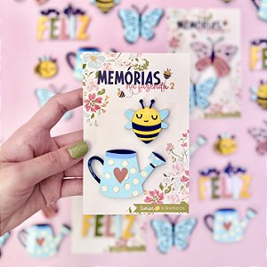 Coleção MEMÓRIAS na FAZENDA 2 - Acrílico Regador + Abelha - Lemon Scrapbook