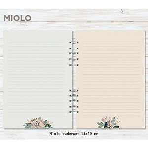 Miolo para Caderno - Flores Orgânicas (140x200mm) - Papel Bonito