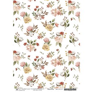Coleção Minhas Férias - Papel Vegetal A4 (Floral) - MFR09 - MMC