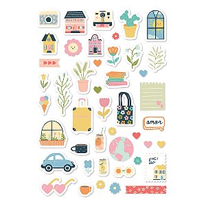 Coleção Feliz da Vida - Adesivo em papel Casinha - Juju Scrapbook