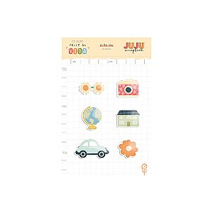 Coleção Feliz da Vida - Aplique em Acrílico Impresso Sossego - Juju Scrapbook