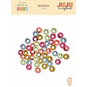 Coleção Feliz da Vida - Ilhós - Juju Scrapbook