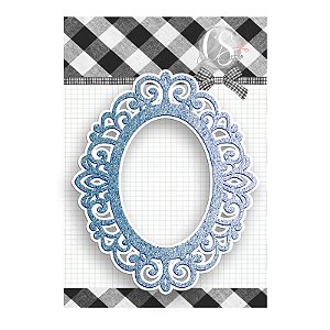 Coleção AMORECOS - Acrilico Moldura Oval azul (1pç) AMO23 - Carina Sartor
