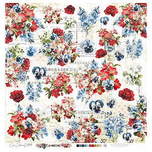 Coleção AMORECOS - Papel Vegetal FLORES (30,5 x 30,5cm, 140g) AMO09 - Carina Sartor